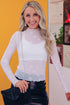 Star Embellished Sheer Mesh Long Sleeve Top